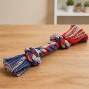 Multicolor Cottonblend Rope Bone Dog Toy
