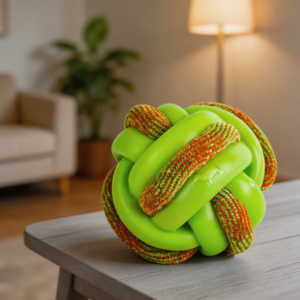 Braided Rope TPE Dog Ball Toy Interactive
