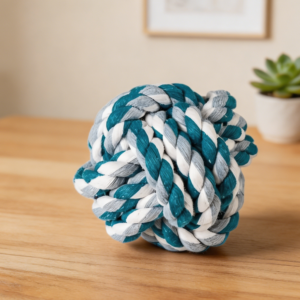 2-Pack Handwoven Cotton Rope Dog Ball Toy