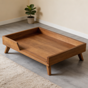 Jumbo/XL Walnut Elevated Dog Bed Frame