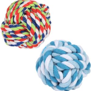 2-Pack Rope Knot Ball Dog Toy for Medium Breeds