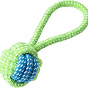 Green/Blue Natural Rope Knot Dog Chew Toy