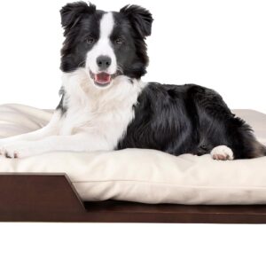 Dark Brown Mid-Century Elevated Dog Bed