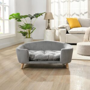 Gray Orthopedic Elevated Dog Sofa Bed
